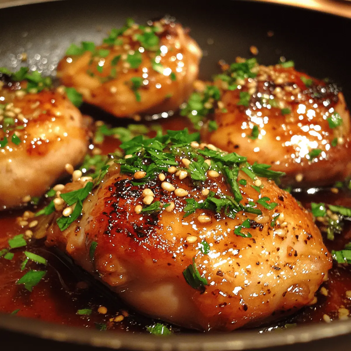 Honey Garlic Chicken Thighs (skillet)
