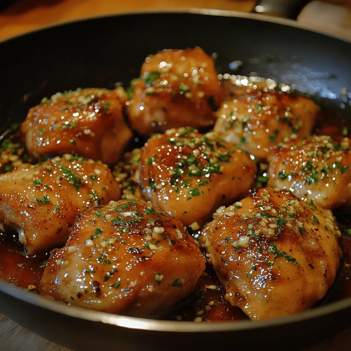 Honey Garlic Chicken Thighs (skillet)