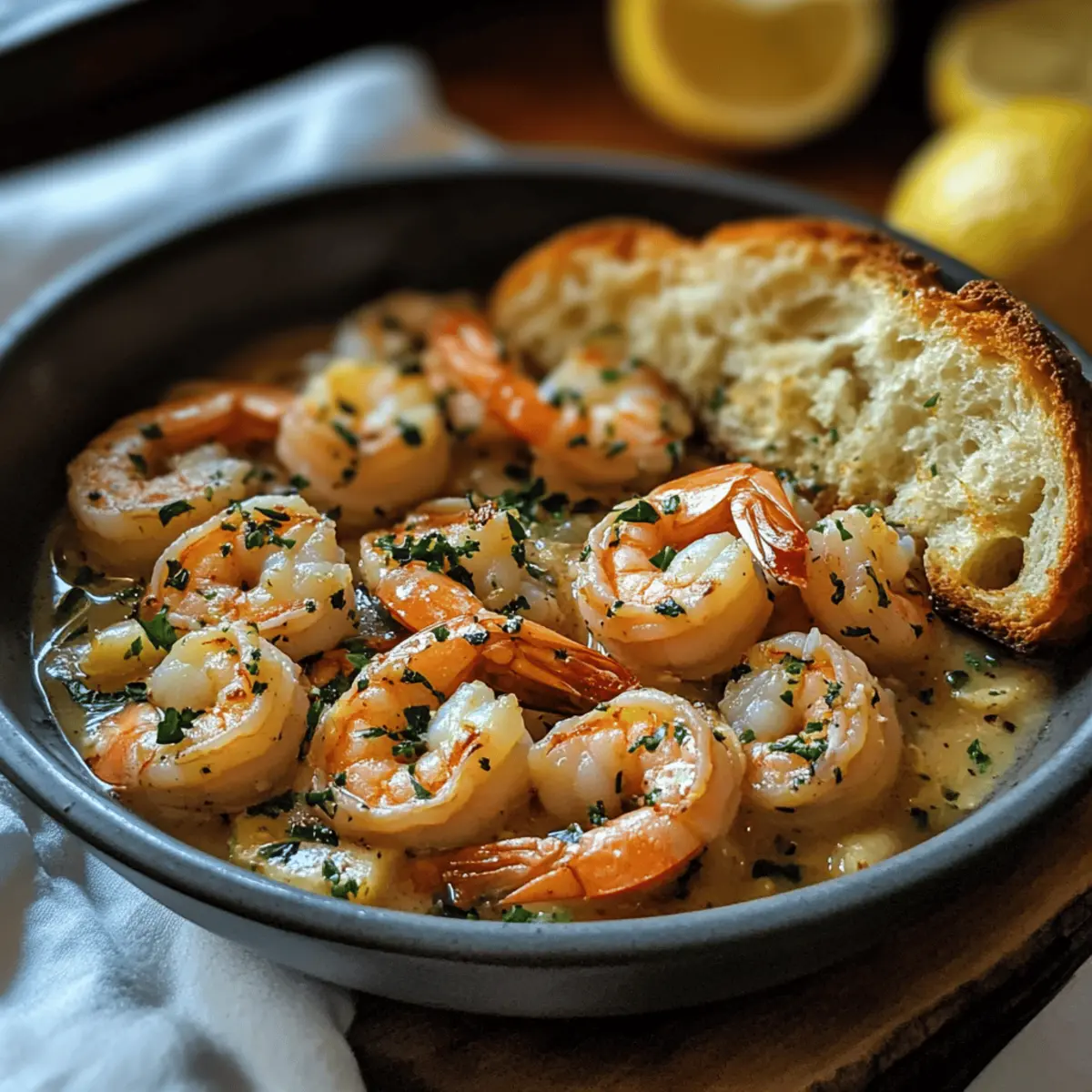 Shrimp Scampi with Garlic Bread