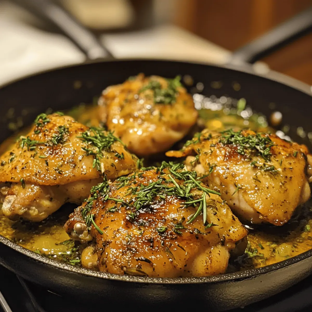 Skillet Lemon Herb Chicken Thighs