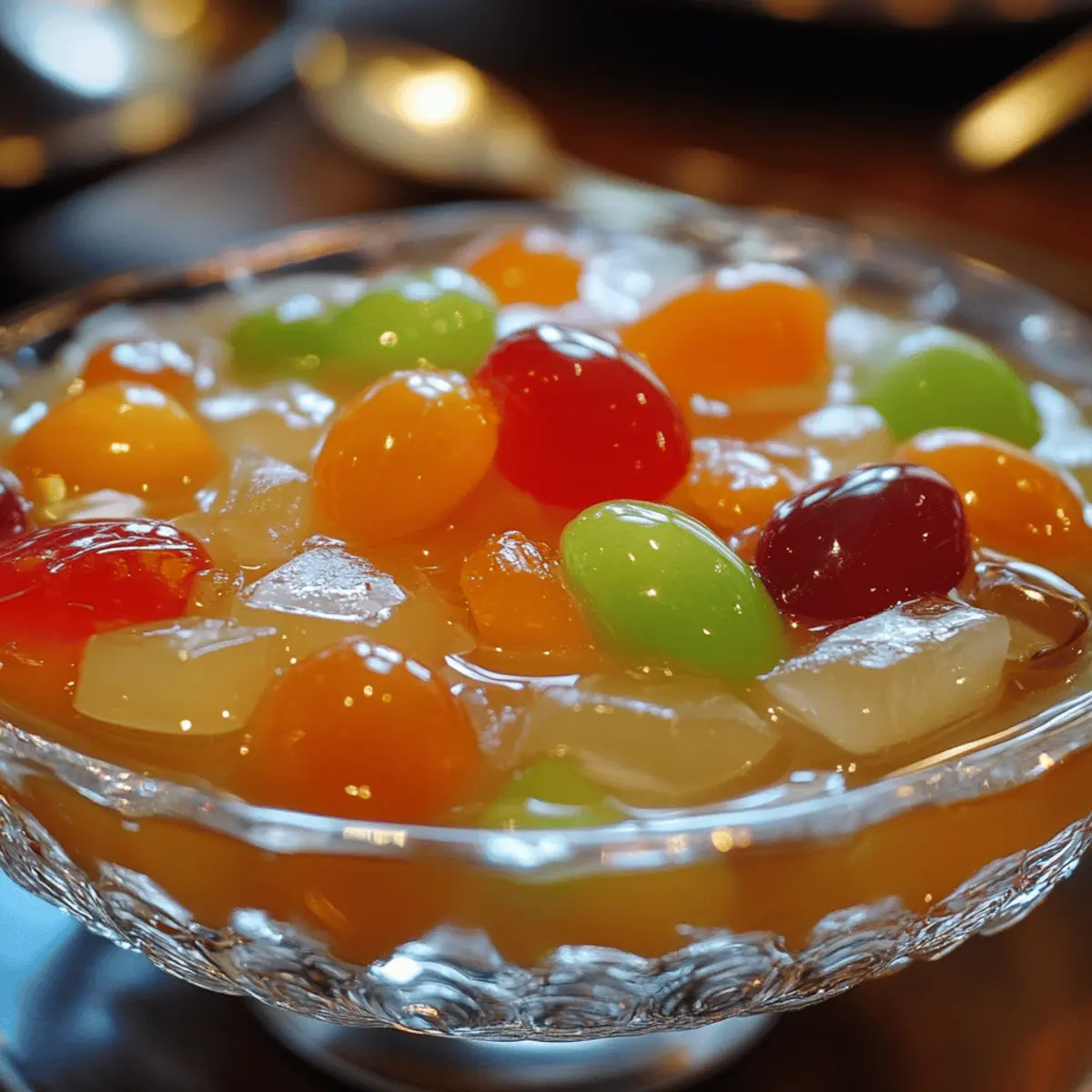 Almond Jelly with Fruit