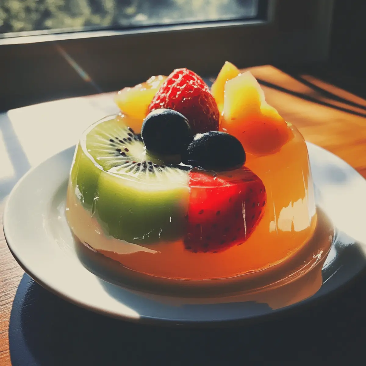 Almond Jelly with Fruit
