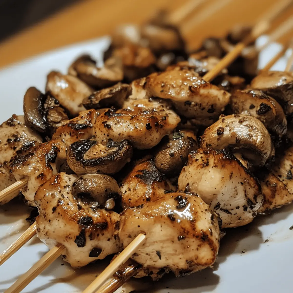 Chicken and Mushroom Skewers